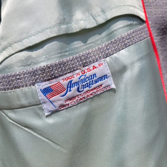 Men's Vtg Sportcoat Blazer Blue Tweed Garrison Park - Picture 5 of 9